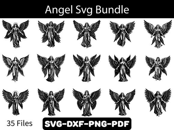 Angel Svg Bundle: A Versatile Design for Elegant Embroidery