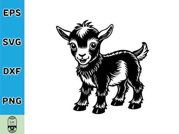 Charming Cute Baby Goat Svg for Embroidery
