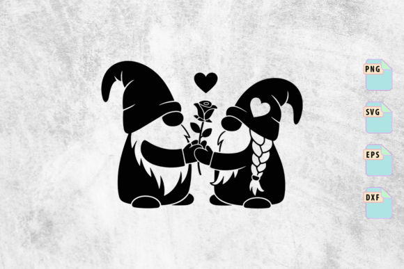 Gnome Couple with Rose SVG: A Charming Addition to Crafts and Graphics