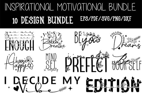 Inspirational Motivational Bundle SVG for Creative Graphics and Crafts