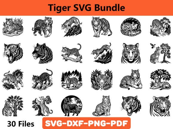 Tiger SVG Bundle: A Roaring Addition to Your Crafts and Graphics