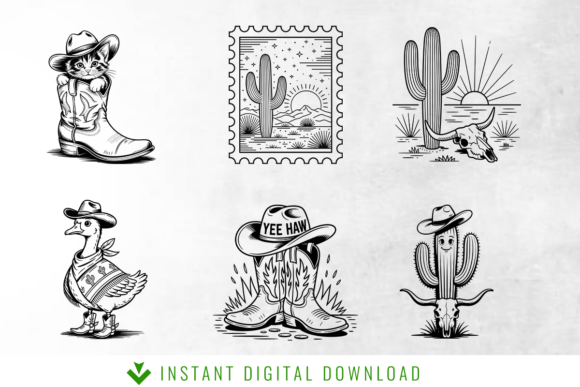 Western Desert Animals Cactus SVG Set for Creative Crafts